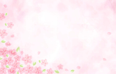 Fototapeta na wymiar 葉桜の背景イラスト