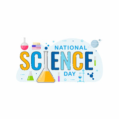 National science day banner greeting celebration vector graphic © Freshcare