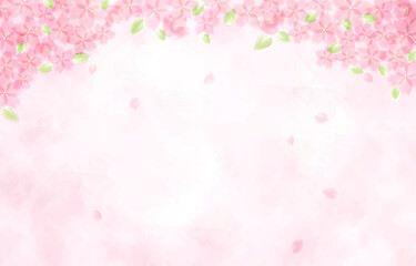 葉桜の背景イラスト