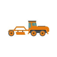 Fototapeta na wymiar Grader machine tractor icon flat isolated vector