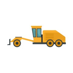 Grader machine machinery icon flat isolated vector