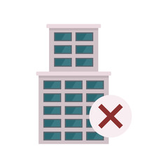 Demolition building icon flat isolated vector