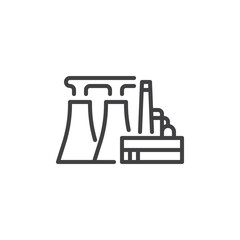 Industrial building line icon