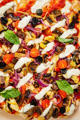 italian pizza on the wooden background