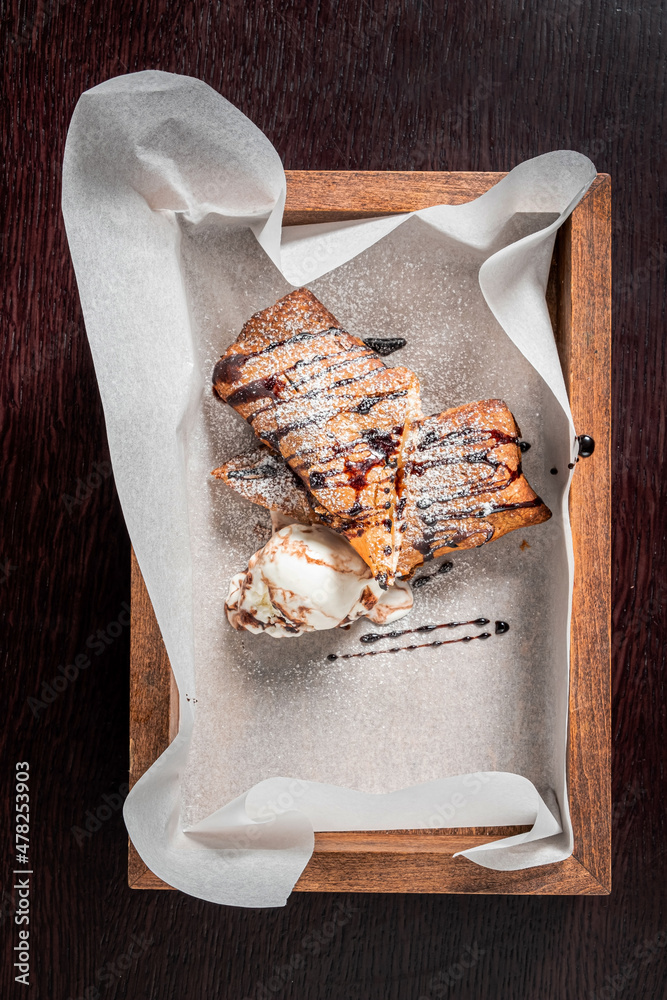 Poster easter cake with ice cream