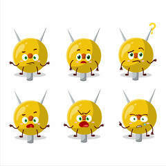 Cartoon character of term stationery with what expression