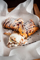 Easter cake with ice cream
