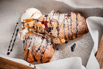 Easter cake with ice cream