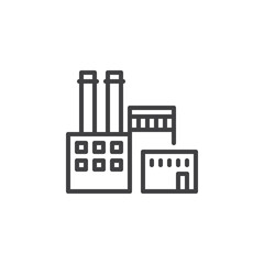 Industrial building line icon