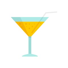 Room service cocktail icon flat isolated vector