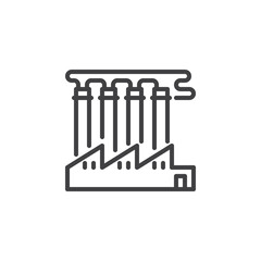 Factory building line icon