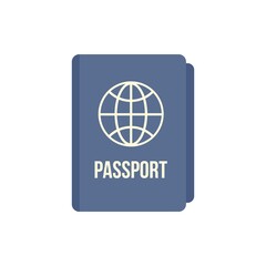 International passport icon flat isolated vector