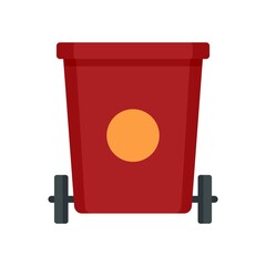 Room service garbage cart icon flat isolated vector