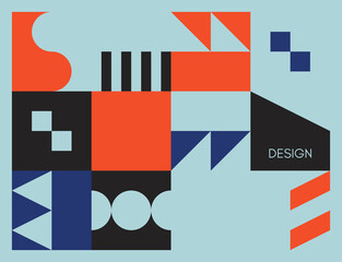 Abstract geometric pattern with simple shapes. Vector illustration for brochure, poster, card, invitation, poster, textile print, presentation, flyer or banner.