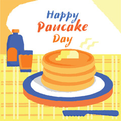 happy pancake day illustration
