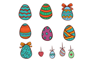 easter egg with colorful doodle style