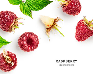 Raspberry berries creative layout