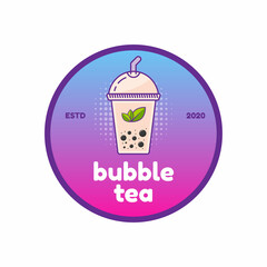 Bubble Tea logo inspiration. Boba Drink Concept