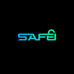 Safe typography logo design.
