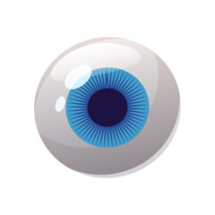 Human eye, blue color, eyeball, icon. Vector illustration cartoon style