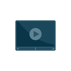 Video player icon flat isolated vector