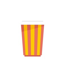 Cinema soda drink cup icon flat isolated vector