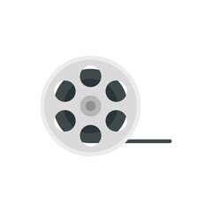 Film reel icon flat isolated vector