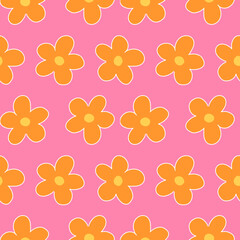 Seamless pattern with hand drawn Flowers. Background for textile, wrapping paper, fashions, illustrations.