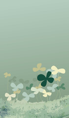 st patrick's day poster. Clover leaves on green background