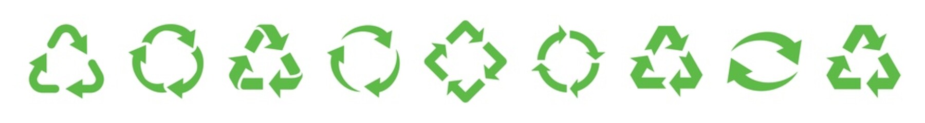Obraz premium Recycle icon vector illustration. Reusing icon. Recycle symbols. Recycle arrow collection.