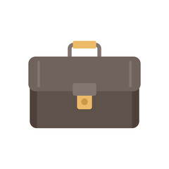 Leather suitcase icon flat isolated vector