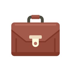 Product manager suitcase icon flat isolated vector