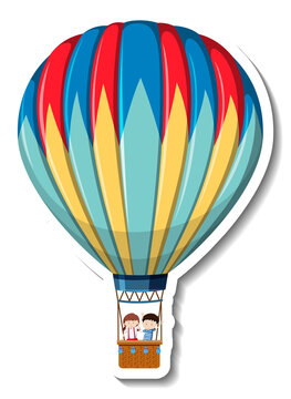 Hot air balloon cartoon sticker