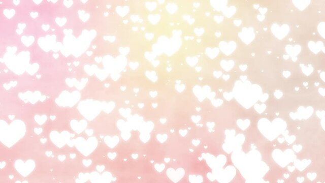 Abstract background loop video of heart-shaped particles. Can be used for Valentine's Day and holiday advertisements.