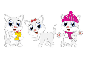 Obraz premium cute cat animal cartoon graphic