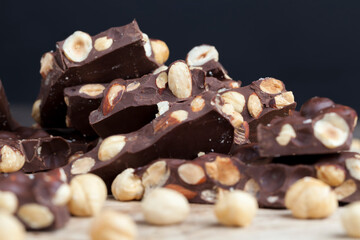 homemade chocolate with a large number of nuts