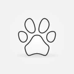 Pet Foot Print outline icon - Paw Mark vector concept symbol
