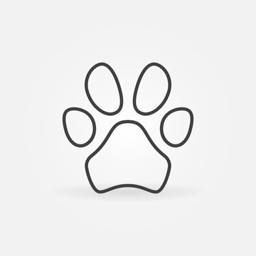 Pet Foot Print outline icon - Paw Mark vector concept symbol