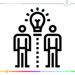 Line icon for collaboration platform illustrations with editable strokes. This vector graphic has customizable stroke width.