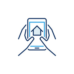 Fototapeta premium Real Estate Mobile App colored icon - vector Realtor sign