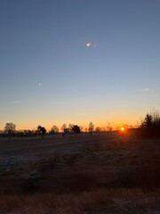 sunrise in the morning on motorway