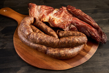 Sausage and pork ham