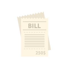 House utilities bill icon flat isolated vector