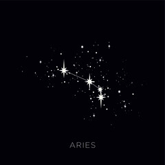 Star constellation zodiac aries vector