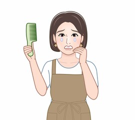 エプロンを着けてお母さん