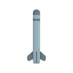 Missile conflict icon flat isolated vector
