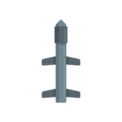 Missile danger icon flat isolated vector