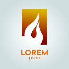 dropped blood fire logo design 