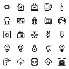 Outline icons for energy and power.