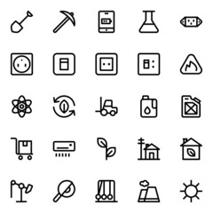 Outline icons for energy and power.